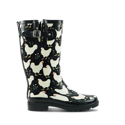 Женские широкие резиновые сапоги